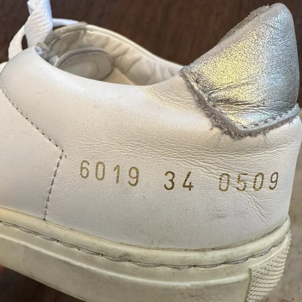 Common Projects Woman Achilles Low White Leather Sneakers Size 38